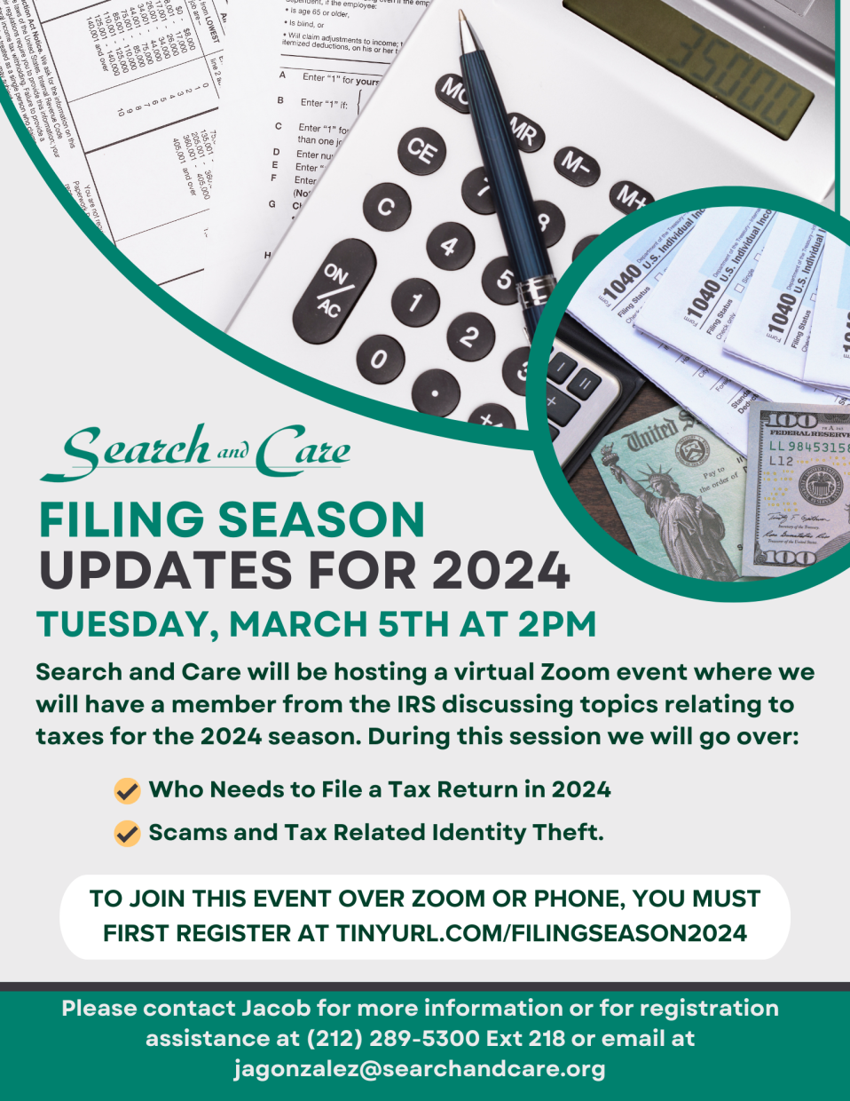 Tax Filing Updates for 2024 Zoom Presentation Search and Care